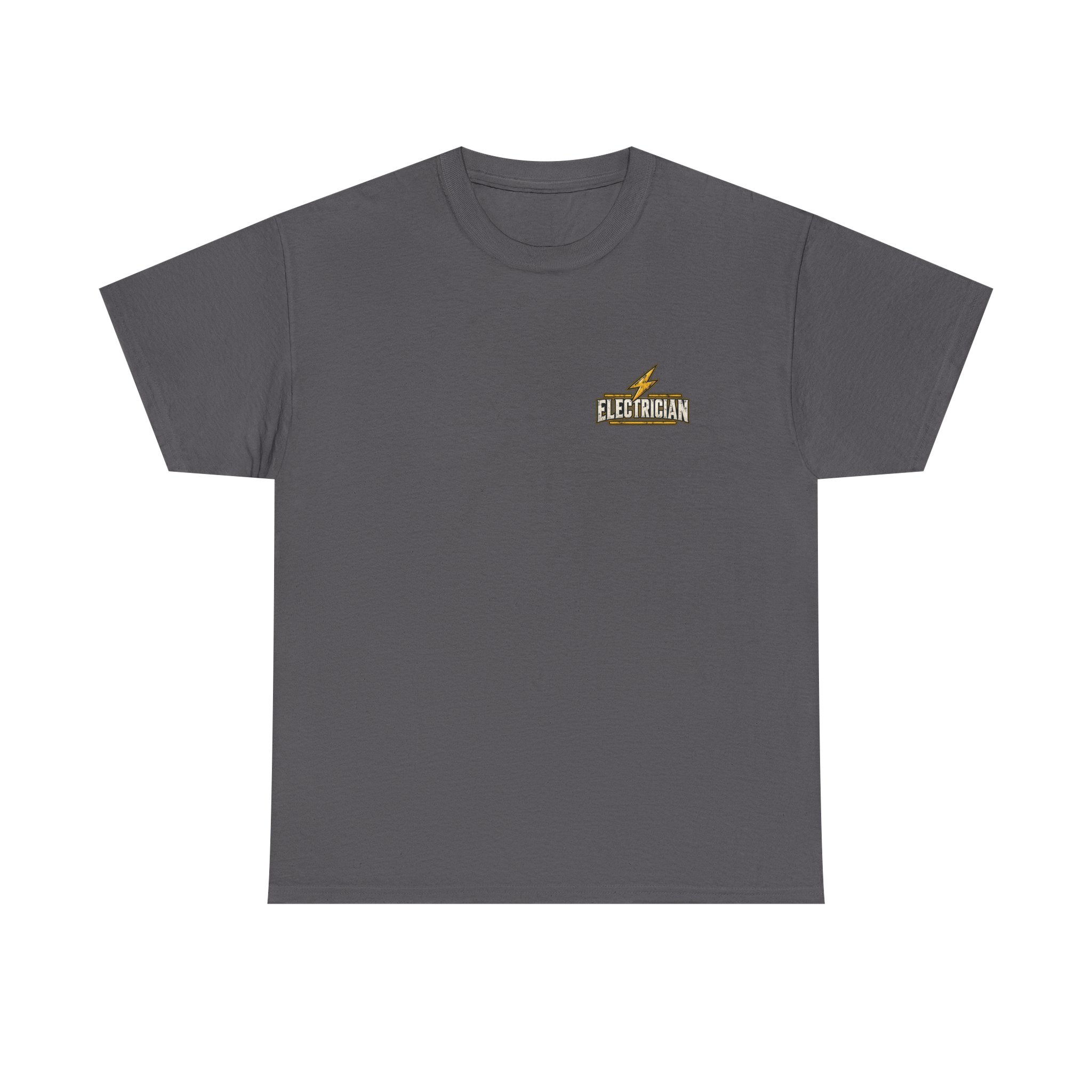 Electrician emblem tee | Electrical trade shirt, lightbulb badge - Image 4
