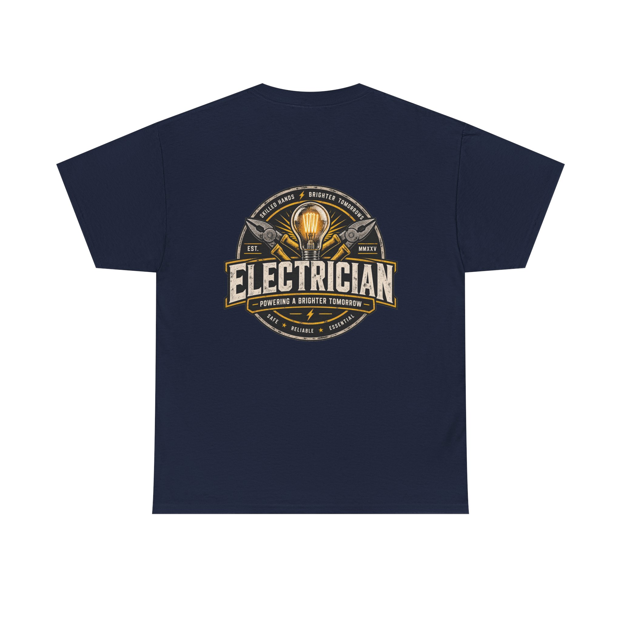 Electrician emblem tee | Electrical trade shirt, lightbulb badge - Image 21