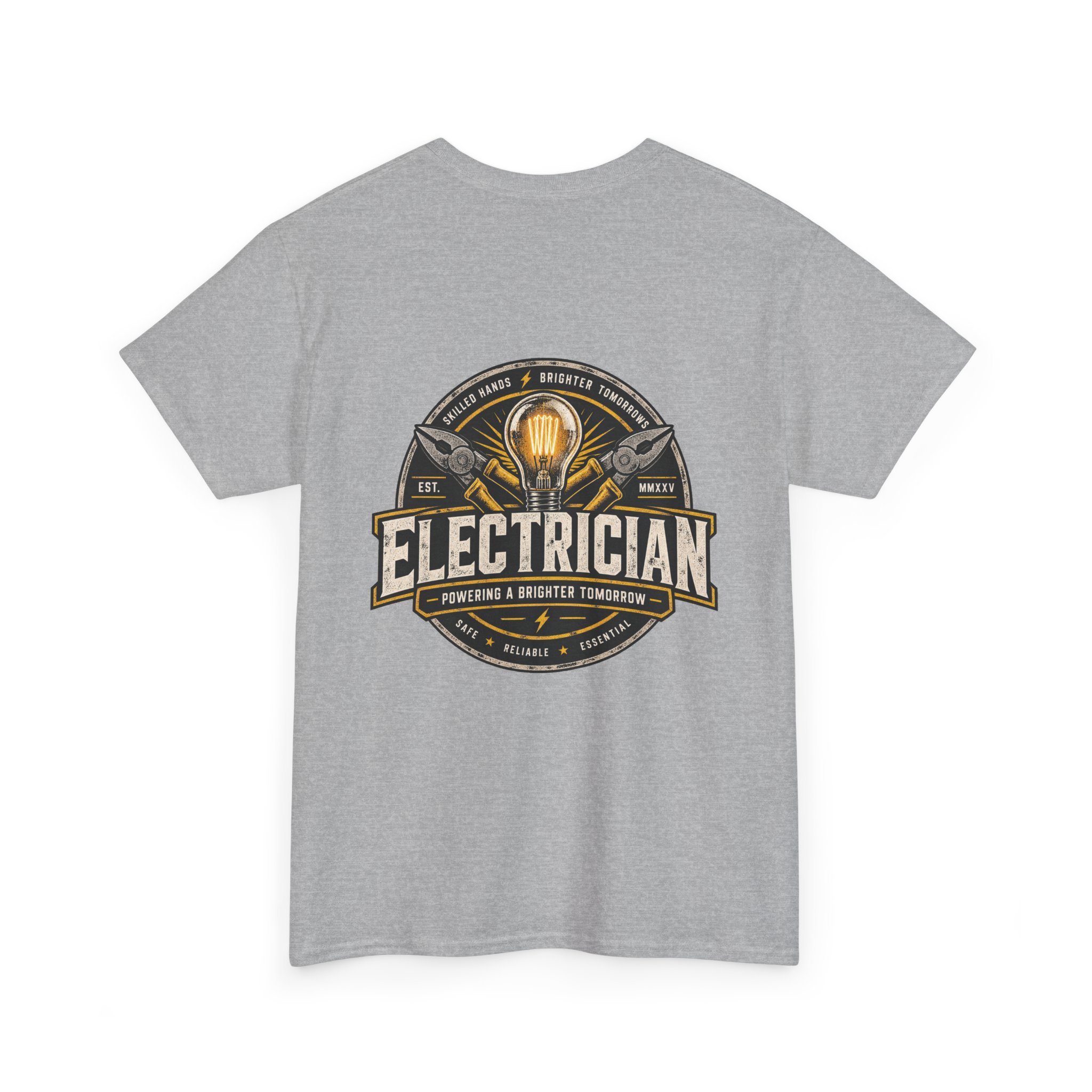 Electrician emblem tee | Electrical trade shirt, lightbulb badge - Image 15