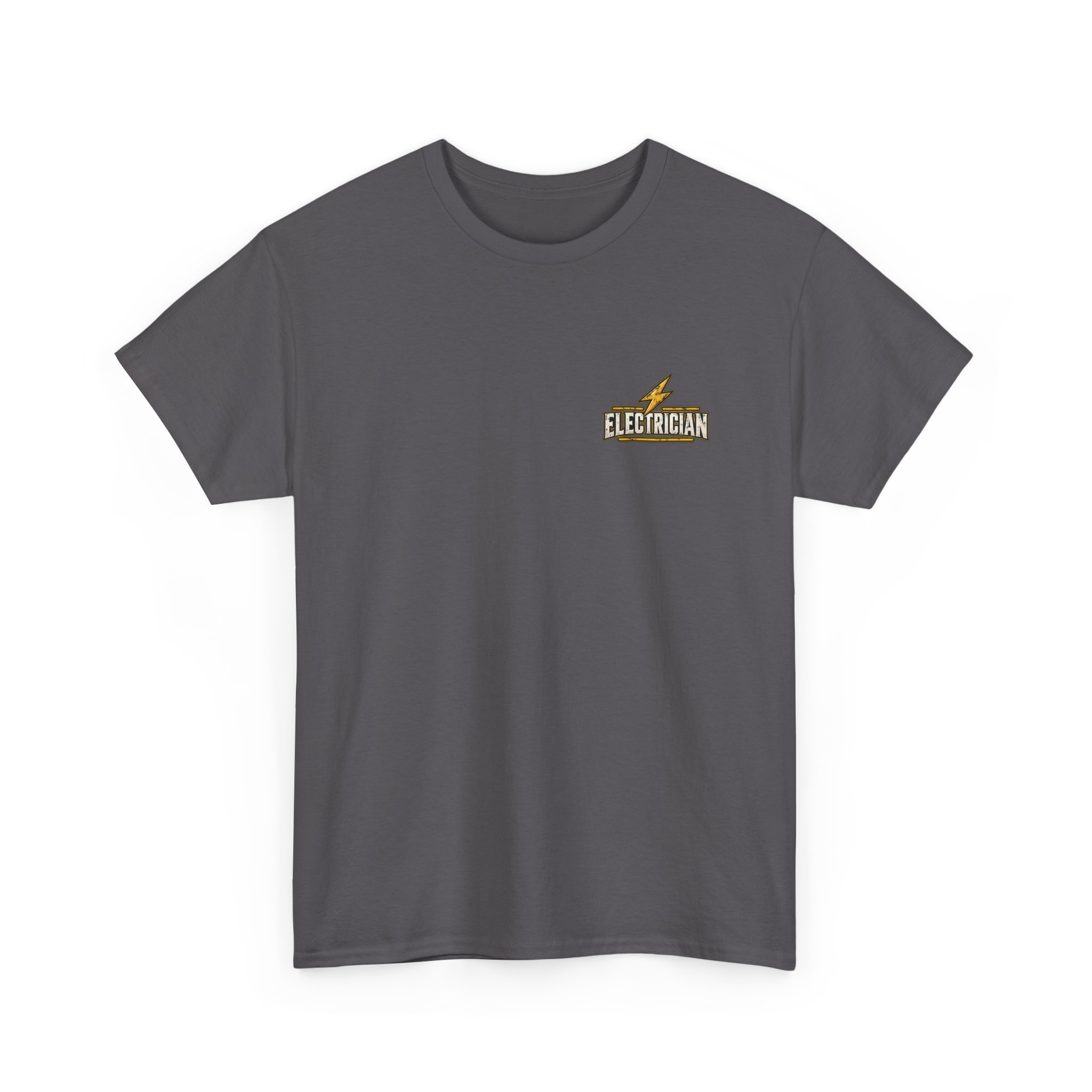 Electrician emblem tee | Electrical trade shirt, lightbulb badge - Image 6