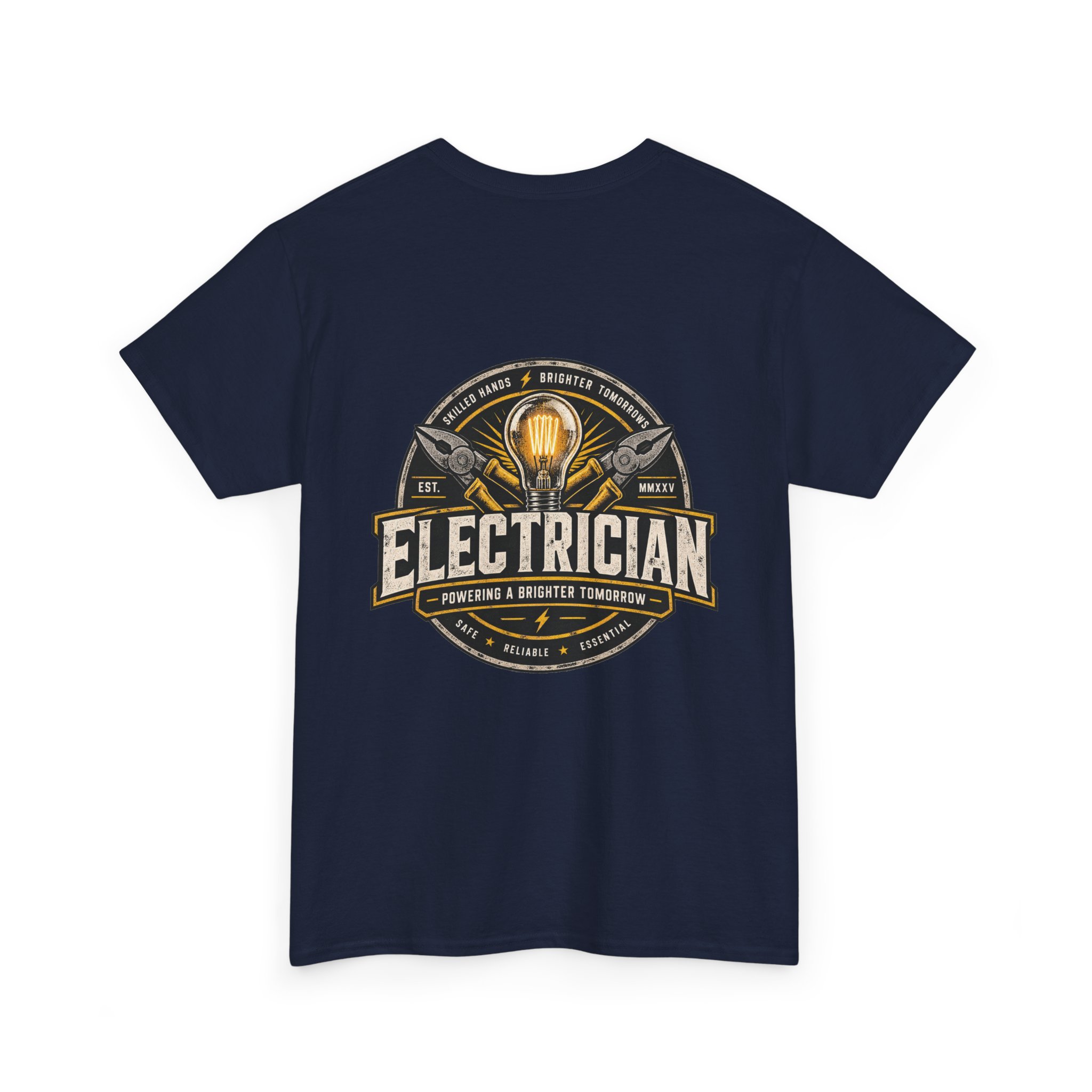 Electrician emblem tee | Electrical trade shirt, lightbulb badge - Image 23
