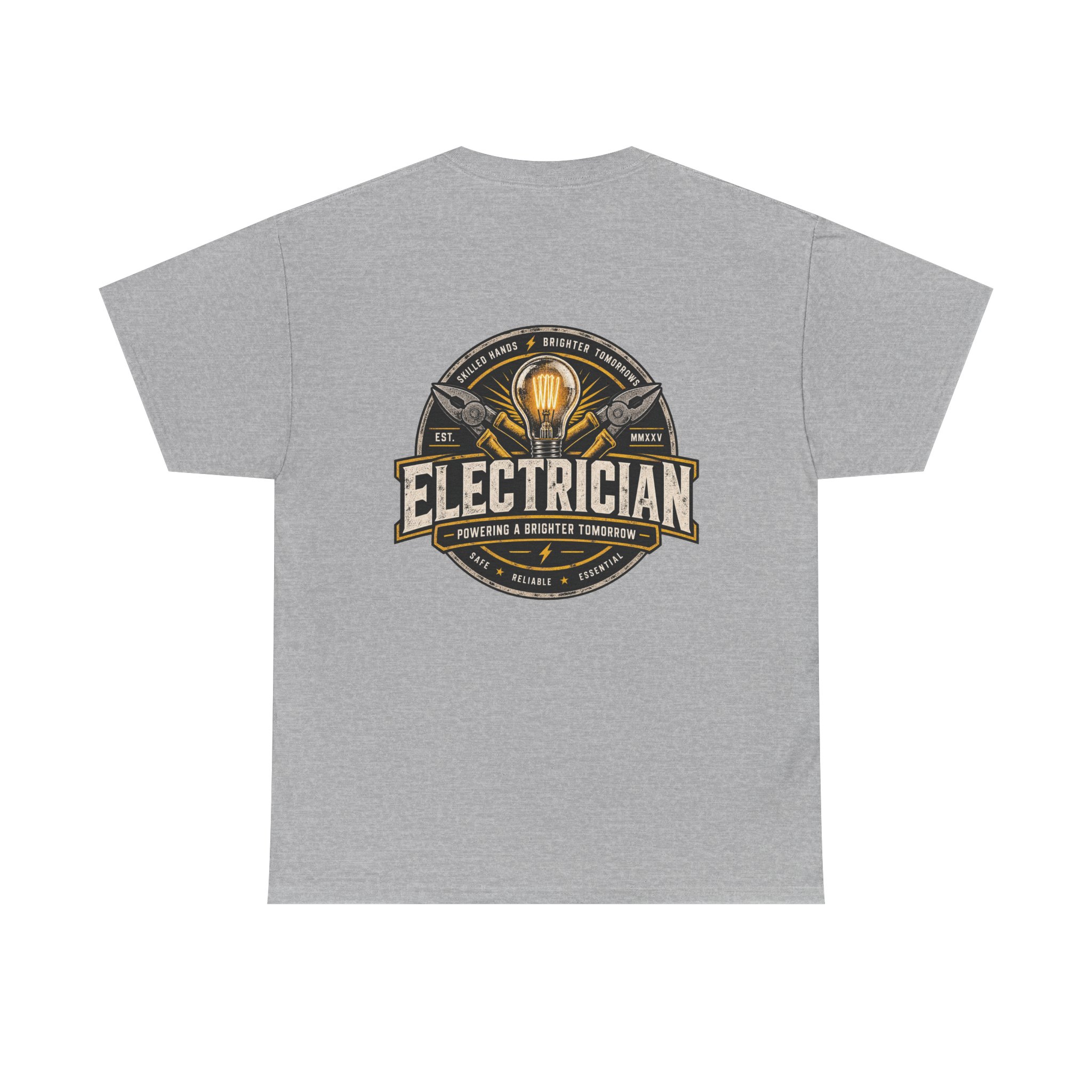 Electrician emblem tee | Electrical trade shirt, lightbulb badge - Image 13