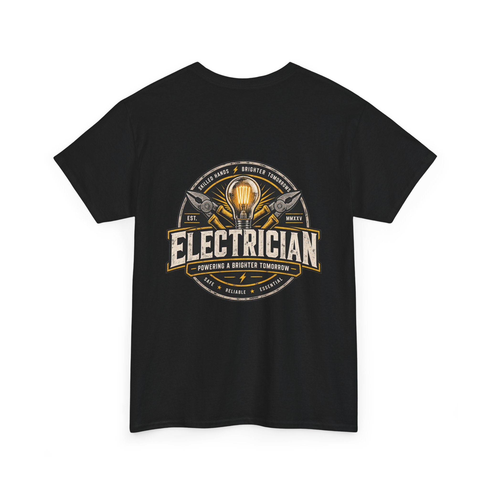 Electrician emblem tee | Electrical trade shirt, lightbulb badge - Image 11