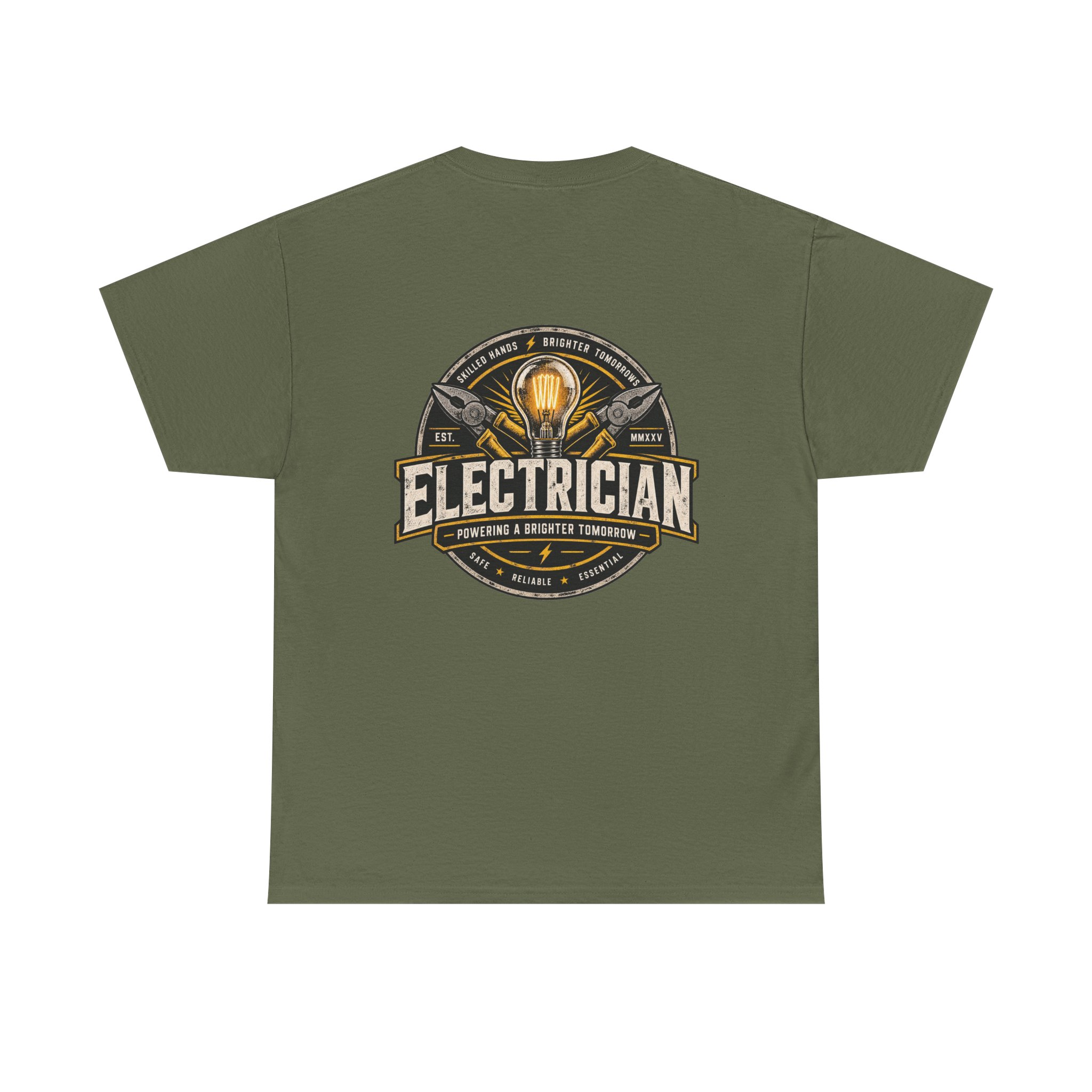 Electrician emblem tee | Electrical trade shirt, lightbulb badge - Image 17