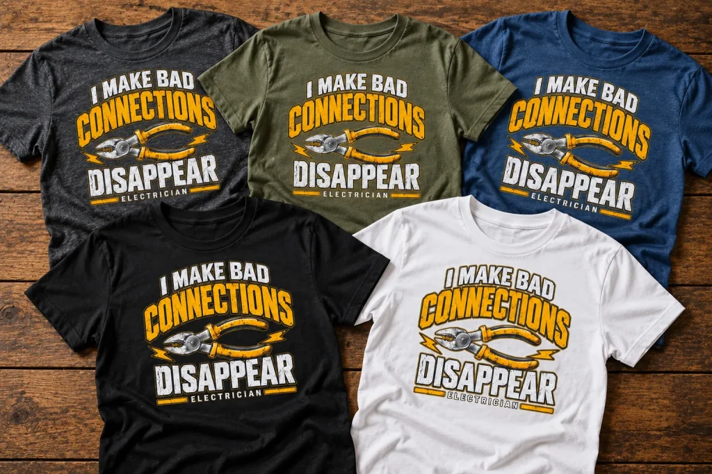Forge & Field graphic T-shirt design shown in five different shirt colors